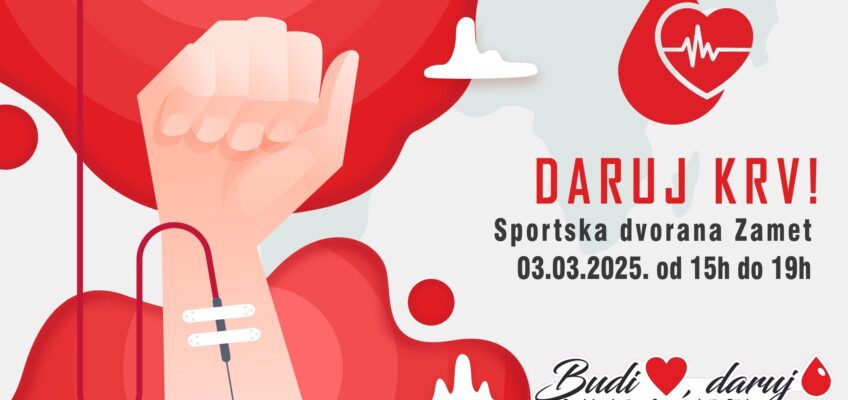 Darivanje krvi – Zamet – 3.3.2025. od 15 do 19 sati