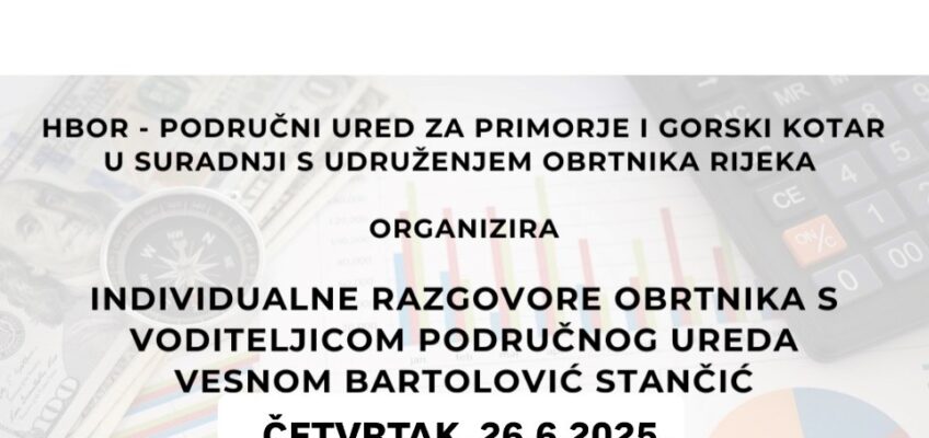 Info dan HBOR-a u Udruženju obrtnika Rijeka – 26.6.2025.